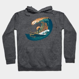 Ocean Life Surf Club retro surf poster Hoodie